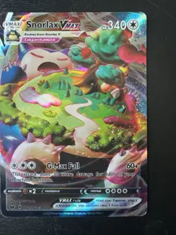 Pokemon TCG Snorlax VMAX Holo Ultra Rare Card Sword & Shield Base Set 142/202 - Image 1