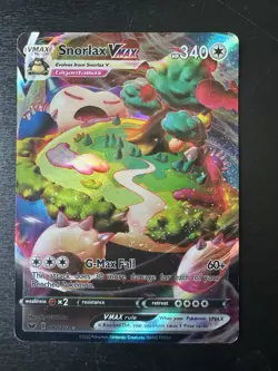 Pokemon TCG Snorlax VMAX Holo Ultra Rare Card Sword & Shield Base Set 142/202 - Image 2