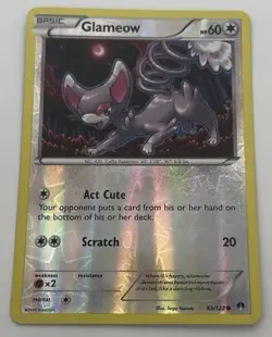 Glameow 93/122 Reverse Holo - 2016 XY Breakpoint - Pokemon TCG NM - Image 1