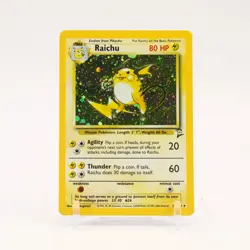 Raichu - 16/130 Base Set 2 Holo Rare SWIRL Pokemon - LP - Image 1