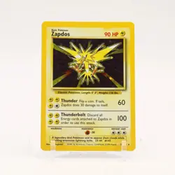 Zapdos - 16/102 Base Set Unlimited Holo Rare Pokemon - MP - Image 1