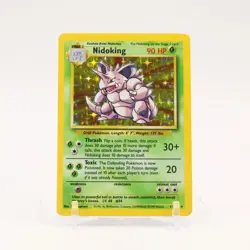 Nidoking - 11/102 Base Set Unlimited Holo Rare Pokemon - LP - Image 1