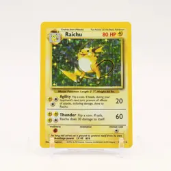 Raichu - 14/102 Base Set Unlimited Holo Rare Pokemon - LP - Image 1