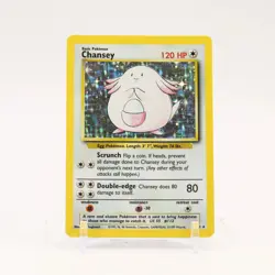 Chansey - 3/102 Base Set Unlimited Holo Rare Pokemon - LP - Image 1
