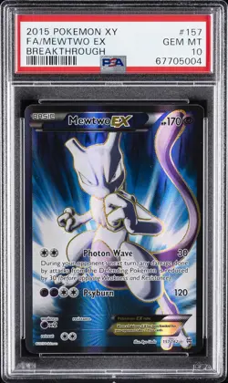 2015 POKEMON XY BREAKTHROUGH #157 FULL ART/MEWTWO EX PSA 10 - Image 1