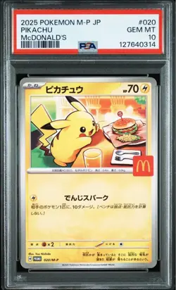 PSA 10 Pikachu McDonald's Promo Pokemon Card GEM MT 2025 #020 - Image 3