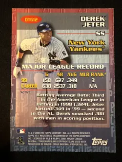 2000 Topps Derek Jeter Own The Game Stat Stars #OTG12 NY Yankees Holo - Image 2