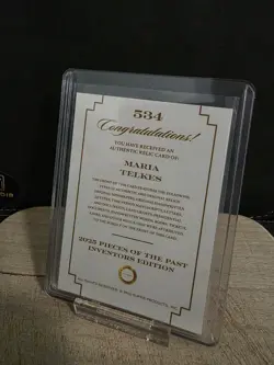 2025 Pieces of the Past Inventors Edition Maria Telkes Relic #534 - Image 2