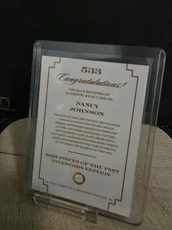 2025 Pieces Of The Past Inventors Edition Nancy Johnson Relic #533 - Image 2