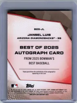 2025 Bowman's Best #B25-SC Slade Caldwell Best of 2025 Autographs - Image 2