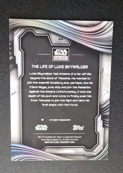 2025 Topps Chrome Star Wars Galaxy #84 THE LIFE OF LUKE SKYWALKER Base Card - Image 2
