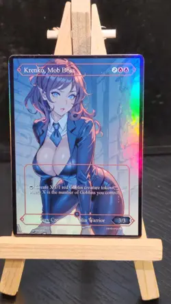 MTG Krenko Mob Boss Fanart Borderless Style Card EDH Playtest Commander - Image 1