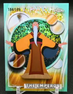 2026 Topps Chrome Disney The Emperor #133 Aqua Mini Diamond Refractor /199 Mulan - Image 1