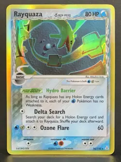 2006 Pokemon Delta Species EX Holon Phantoms RAYQUAZA 16/110 Holo Foil MP - Image 1