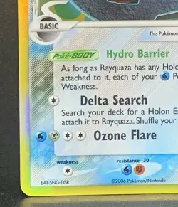 2006 Pokemon Delta Species EX Holon Phantoms RAYQUAZA 16/110 Holo Foil MP - Image 5