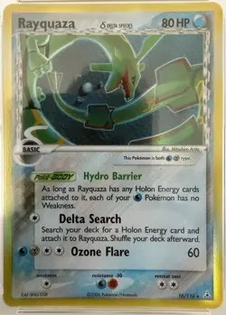 PSA 9 Rayquaza Holo 16/110 EX Holon Phantoms 2006 Delta Species Pokemon Card - Image 3