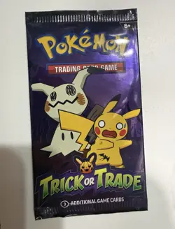 Pokemon TCG Trick or Trade 3-Card Sealed Pack Pikachu Mimikyu Promo EN 6+ - Image 1