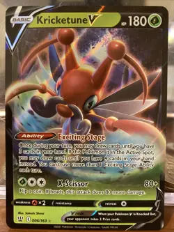 Kricketune V 006/163 Battle Styles Ultra Rare Pokemon Card NM Pack Fresh - Image 1
