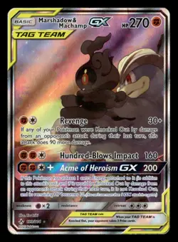 Marshadow & Machamp GX 199/214 Ultra Rare Unbroken Bonds Pokemon Card - Image 2
