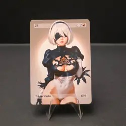 Nier 2B, Waifu the Gathering, Custom Anime Waifu Female Trading Card non holo - Image 1