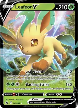 Leafeon V 013/159 Holo V Rare Crown Zenith Pokemon Near Mint - Image 1