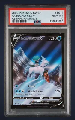 2022 Pokemon SWSH Astral Radiance Character Art Ice Rider Calyrex V #TG14 PSA 10 - Image 1