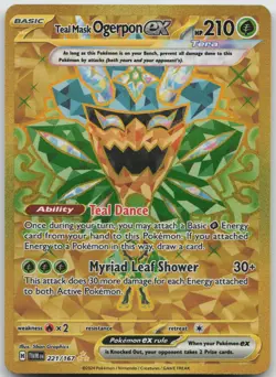 Teal Mask Ogerpon ex 221/167 Hyper Rare Twilight Masquerade Pokemon NM/M - Image 1