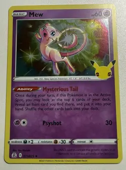 Pokemon TCG Mew Celebrations Holo Rare Card 011/025 Near Mint/Mint Condition - Image 1