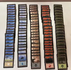 MTG Portal Basic Land Set 100 Cards 20 of each type Old School Old Border Lot - Image 1