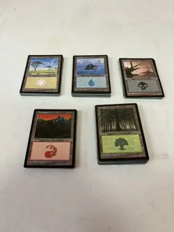 MTG Portal Basic Land Set 100 Cards 20 of each type Old School Old Border Lot - Image 2