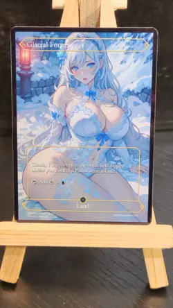 MTG Glacial Fortress Fanart Borderless Style Card EDH Playtest Commander - Image 1