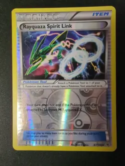 Rayquaza Spirit Link 87/108 Reverse Holo Trainer Roaring Skies MP - Image 1