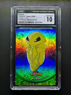 topps Pokemon TV Animation Edition Series 1 Rainbow Foil #15 Kakuna CGC 10 - Image 1
