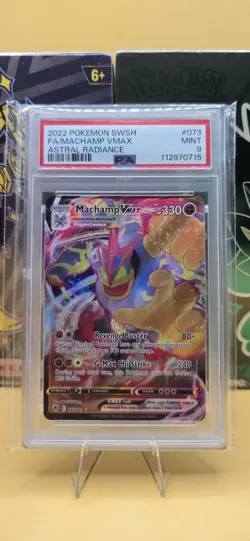 2022 POKEMON SWORD & SHIELD ASTRAL RADIANCE #073 FULL ART/MACHAMP VMAX PSA 9 - Image 1