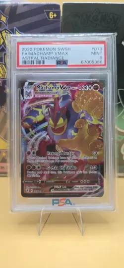 2022 POKEMON SWORD & SHIELD ASTRAL RADIANCE #073 FULL ART/MACHAMP VMAX PSA 9 - Image 3