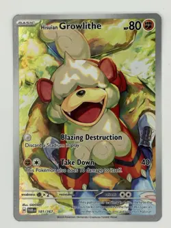 Pokemon TCG Hisuian Growlithe Twilight Masquerade Card 181/167 NM Condition - Image 1