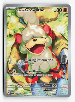 Hisuian Growlithe 181/167 SV06 Twilight Masquerade Pokemon Illustration Rare NM - Image 1