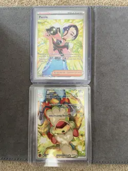 Pokemon TCG Perrin 220/167 and Hisuian Growlithe 181/ 167 Twilight Masquerade NM - Image 1