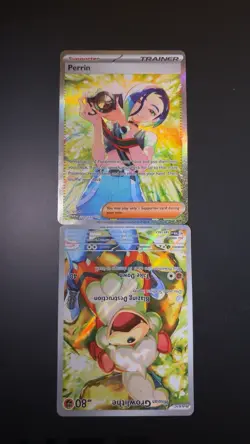 Pokemon TCG Perrin 220/167 and Hisuian Growlithe 181/ 167 Twilight Masquerade NM - Image 1