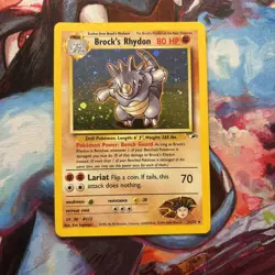 Pokemon TCG Brock's Rhydon Gym Heroes 2/132 Holo Unlimited Rare - Image 1
