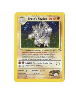 Pokemon TCG Brock's Rhydon Gym Heroes 2/132 Holo Unlimited Rare - Image 1