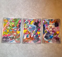 Pokemon TCG Celebrations Grookey Sobble Scorbunny Holo First Parter set of 3 - Image 1