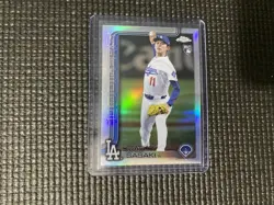 2025 Topps Chrome - Roki Sasaki #217 Refractor Base (RC) Dodgers - Image 3
