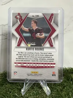 Kurtis Rourke 2025 Panini Phoenix Rookie Purple Seismic /49 SF 49ers RC - Image 2