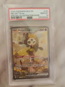 Meloetta EX 167/086 PSA 10 Pokemon TCG Black Bolt English SIR - Image 1