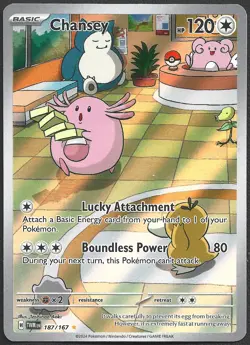 Chansey 187/167 Illustration Rare Twilight Masquerade Pokemon Holo Near Mint - Image 1