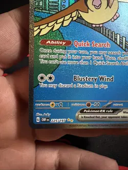 Pidgeot Ex 225/197 Pokemon TCG Card From Obsidian Flames Near Mint See Pics - Image 5