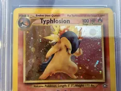 Pokemon TCG Typhlosion Neo Genesis 2000 Swirl Holo Card 17/111 PSA 6 Rare - Image 2