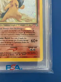 Pokemon TCG Typhlosion Neo Genesis 2000 Swirl Holo Card 17/111 PSA 6 Rare - Image 3
