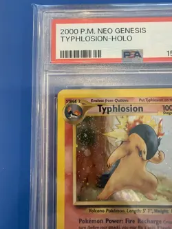 Pokemon TCG Typhlosion Neo Genesis 2000 Swirl Holo Card 17/111 PSA 6 Rare - Image 4